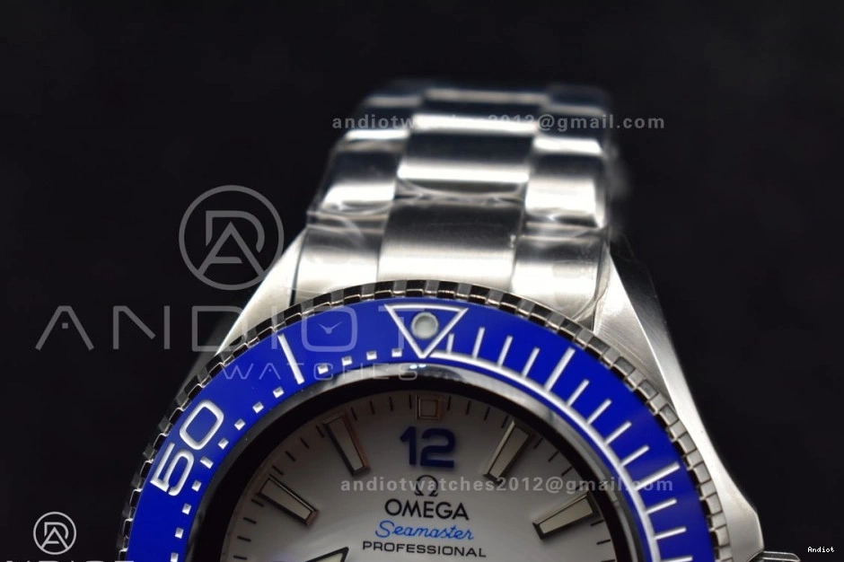 A2824 Seamaster Bracelet Blue Best 1:1 White 6000M Dial Ceramic SS SS TF Deep Ultra Edition on Bezel 0105